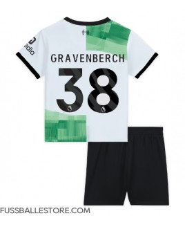 Günstige Liverpool Ryan Gravenberch #38 Auswärts Trikotsatzt Kinder 2023-24 Kurzarm (+ Kurze Hosen)